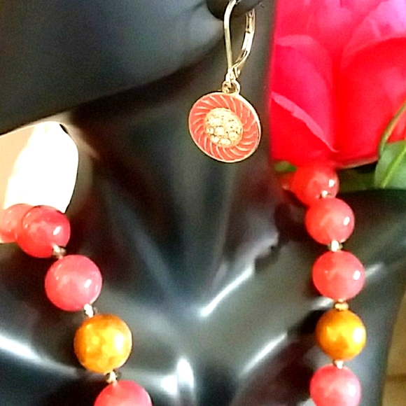 Banana Republic Jewelry - BANANA REPUBLIC gold and pink rhinestone earrings